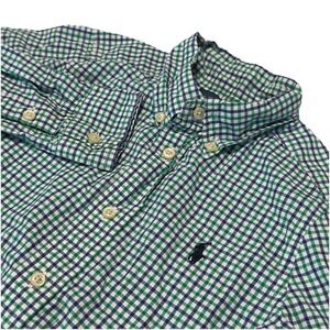 Ralph‎ Lauren Boys Gingham Oxford Shirt - Green/Blue - Size 4/4T